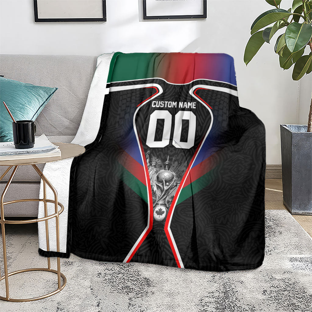 Personalized World Football 2026 Host Nations Blanket USA Canada Mexico Soccer Trophy