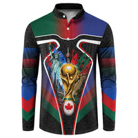Personalized World Football 2026 Host Nations Button Sweatshirt USA Canada Mexico Soccer Trophy
