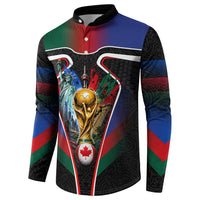 Personalized World Football 2026 Host Nations Button Sweatshirt USA Canada Mexico Soccer Trophy
