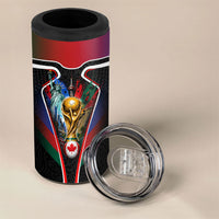 Personalized World Football 2026 Host Nations 4 in 1 Can Cooler Tumbler USA Canada Mexico Soccer Trophy