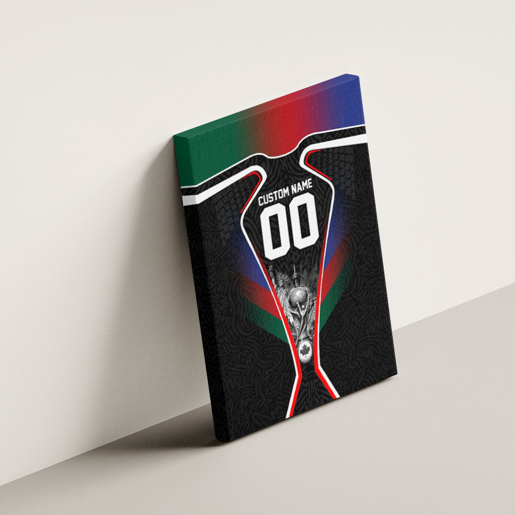 Personalized World Football 2026 Host Nations Canvas Wall Art USA Canada Mexico Soccer Trophy