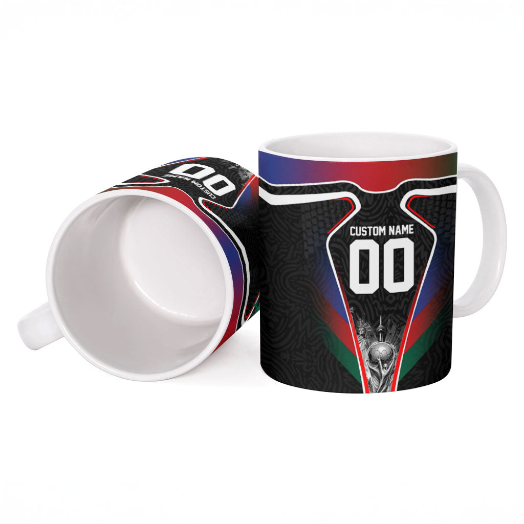 Personalized World Football 2026 Host Nations Ceramic Mug USA Canada Mexico Soccer Trophy