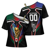 Personalized World Football 2026 Host Nations Cross Shoulder Shirt USA Canada Mexico Soccer Trophy