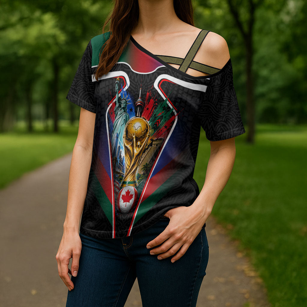 Personalized World Football 2026 Host Nations Cross Shoulder Shirt USA Canada Mexico Soccer Trophy