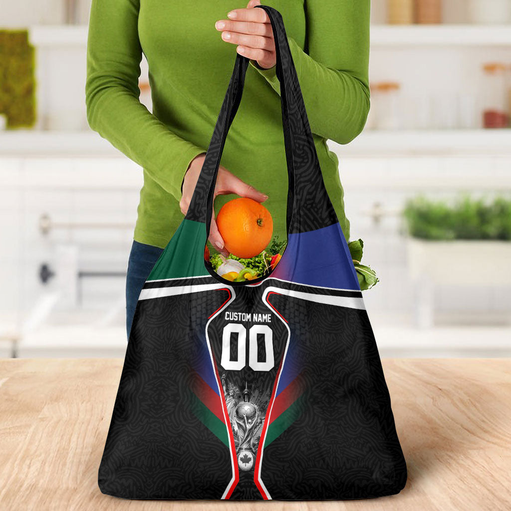 Personalized World Football 2026 Host Nations Grocery Bag USA Canada Mexico Soccer Trophy