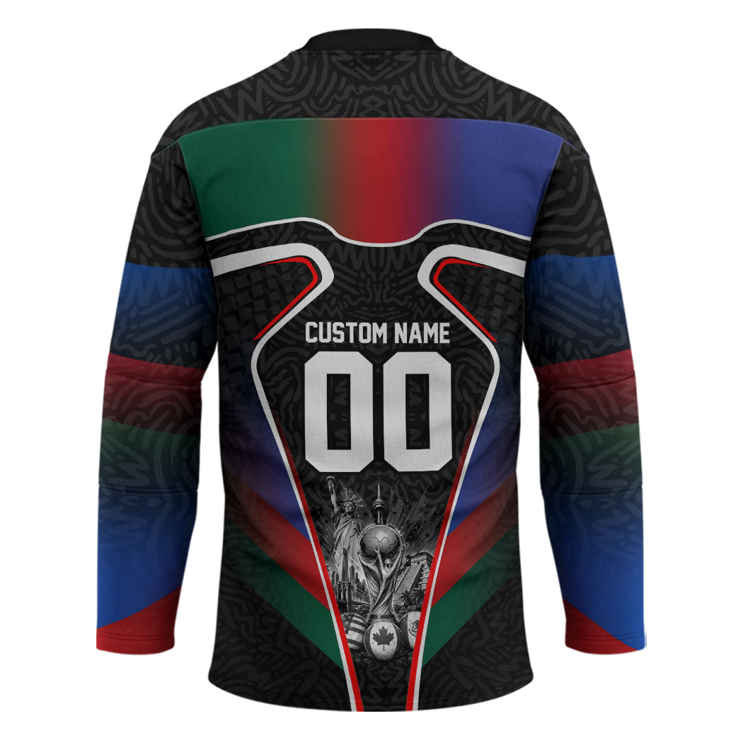 Personalized World Football 2026 Host Nations Hockey Jersey USA Canada Mexico Soccer Trophy