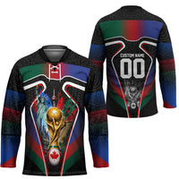 Personalized World Football 2026 Host Nations Hockey Jersey USA Canada Mexico Soccer Trophy