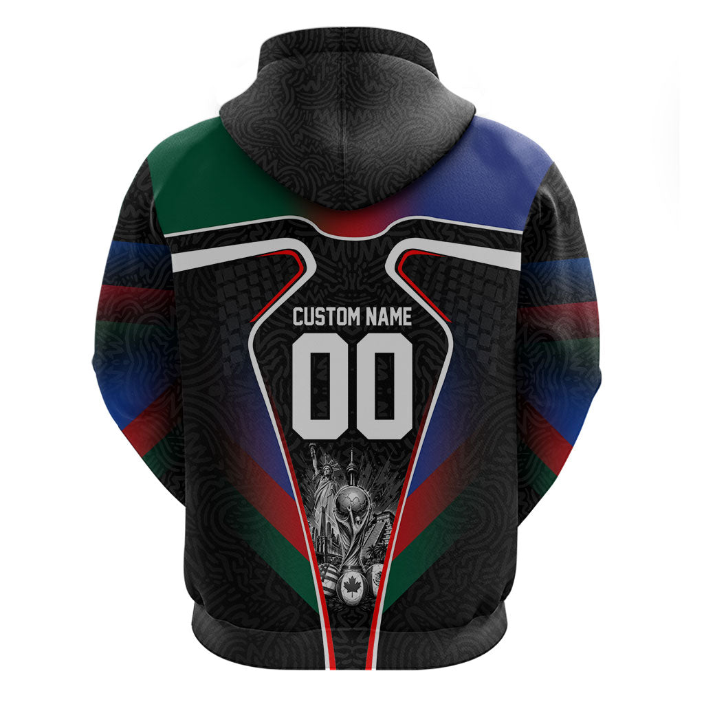Personalized World Football 2026 Host Nations Hoodie USA Canada Mexico Soccer Trophy