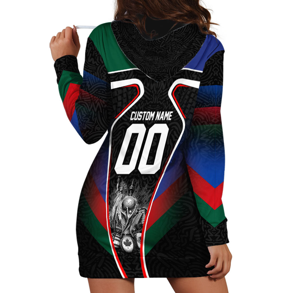 Personalized World Football 2026 Host Nations Hoodie Dress USA Canada Mexico Soccer Trophy