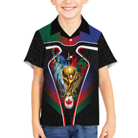 Personalized World Football 2026 Host Nations Kid Hawaiian Shirt USA Canada Mexico Soccer Trophy