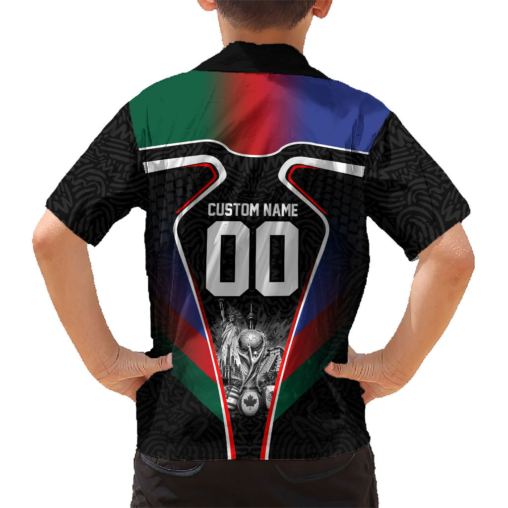 Personalized World Football 2026 Host Nations Kid Hawaiian Shirt USA Canada Mexico Soccer Trophy