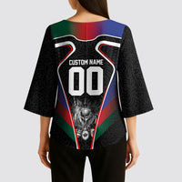 Personalized World Football 2026 Host Nations Kimono Sleeve Blouse USA Canada Mexico Soccer Trophy