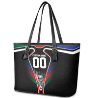 Personalized World Football 2026 Host Nations Leather Tote Bag USA Canada Mexico Soccer Trophy