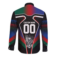 Personalized World Football 2026 Host Nations Long Sleeve Button Shirt USA Canada Mexico Soccer Trophy