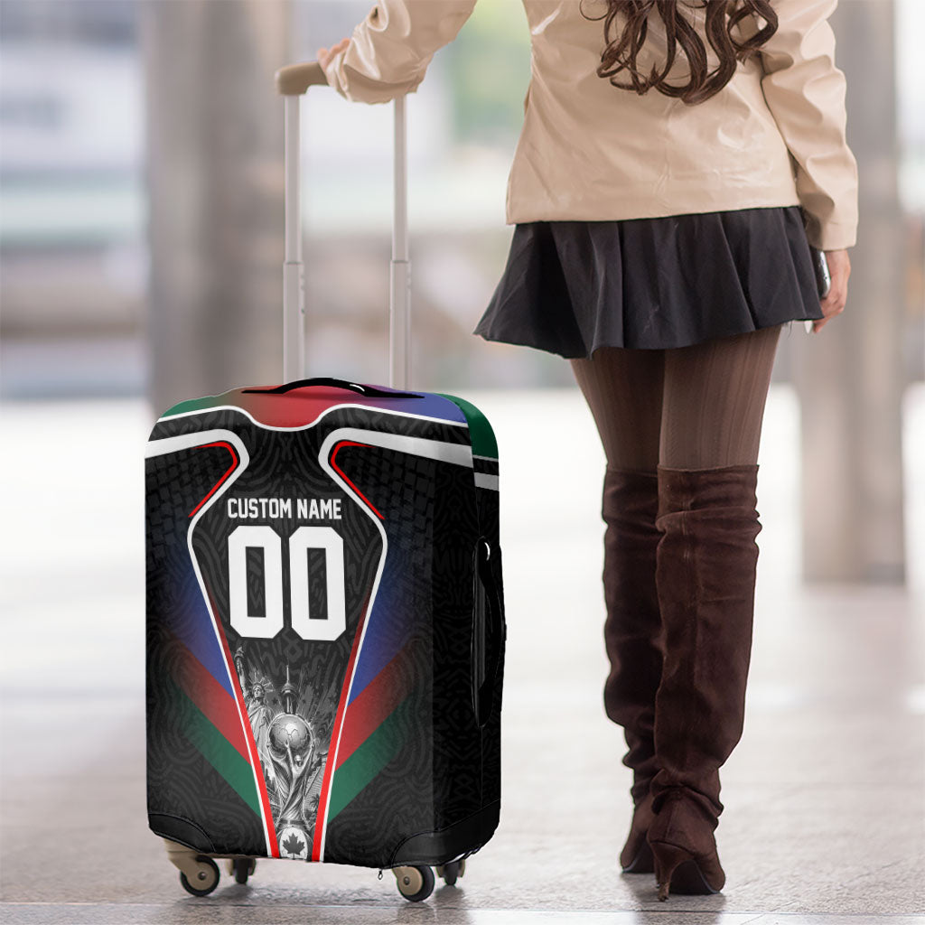 Personalized World Football 2026 Host Nations Luggage Cover USA Canada Mexico Soccer Trophy