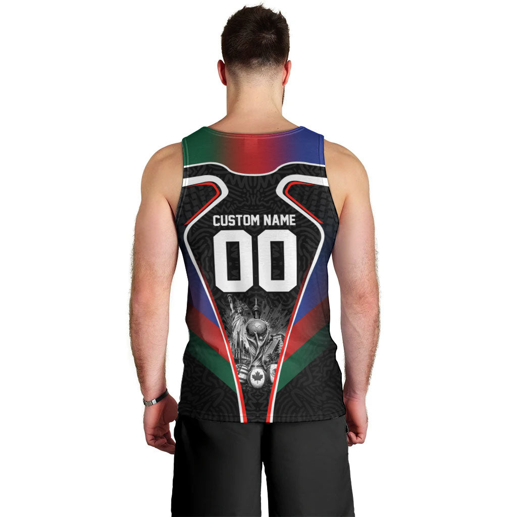 Personalized World Football 2026 Host Nations Men Tank Top USA Canada Mexico Soccer Trophy