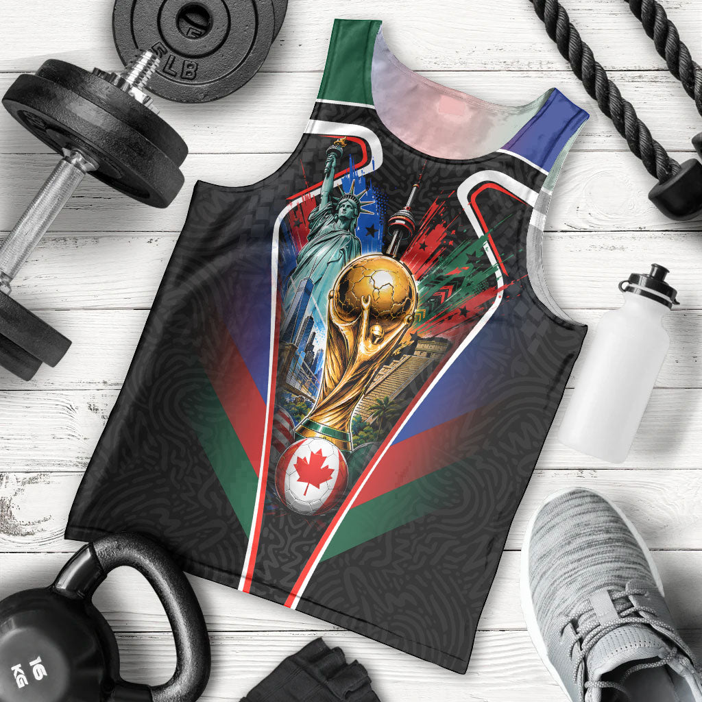 Personalized World Football 2026 Host Nations Men Tank Top USA Canada Mexico Soccer Trophy