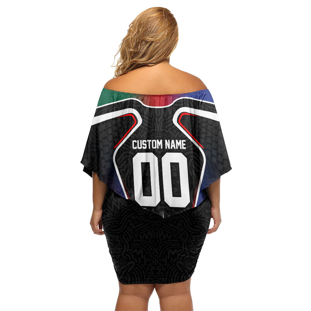 Personalized World Football 2026 Host Nations Off Shoulder Short Dress USA Canada Mexico Soccer Trophy