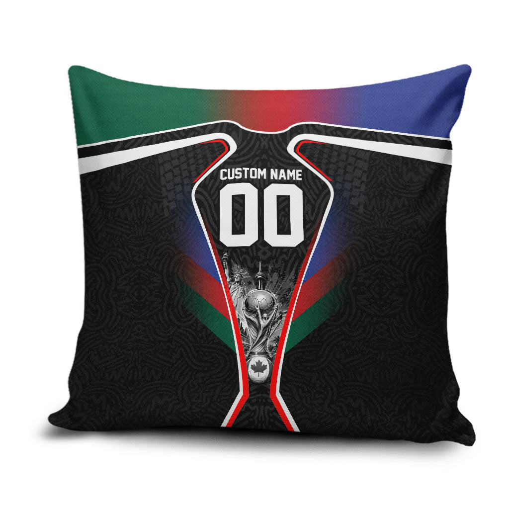 Personalized World Football 2026 Host Nations Pillow Cover USA Canada Mexico Soccer Trophy