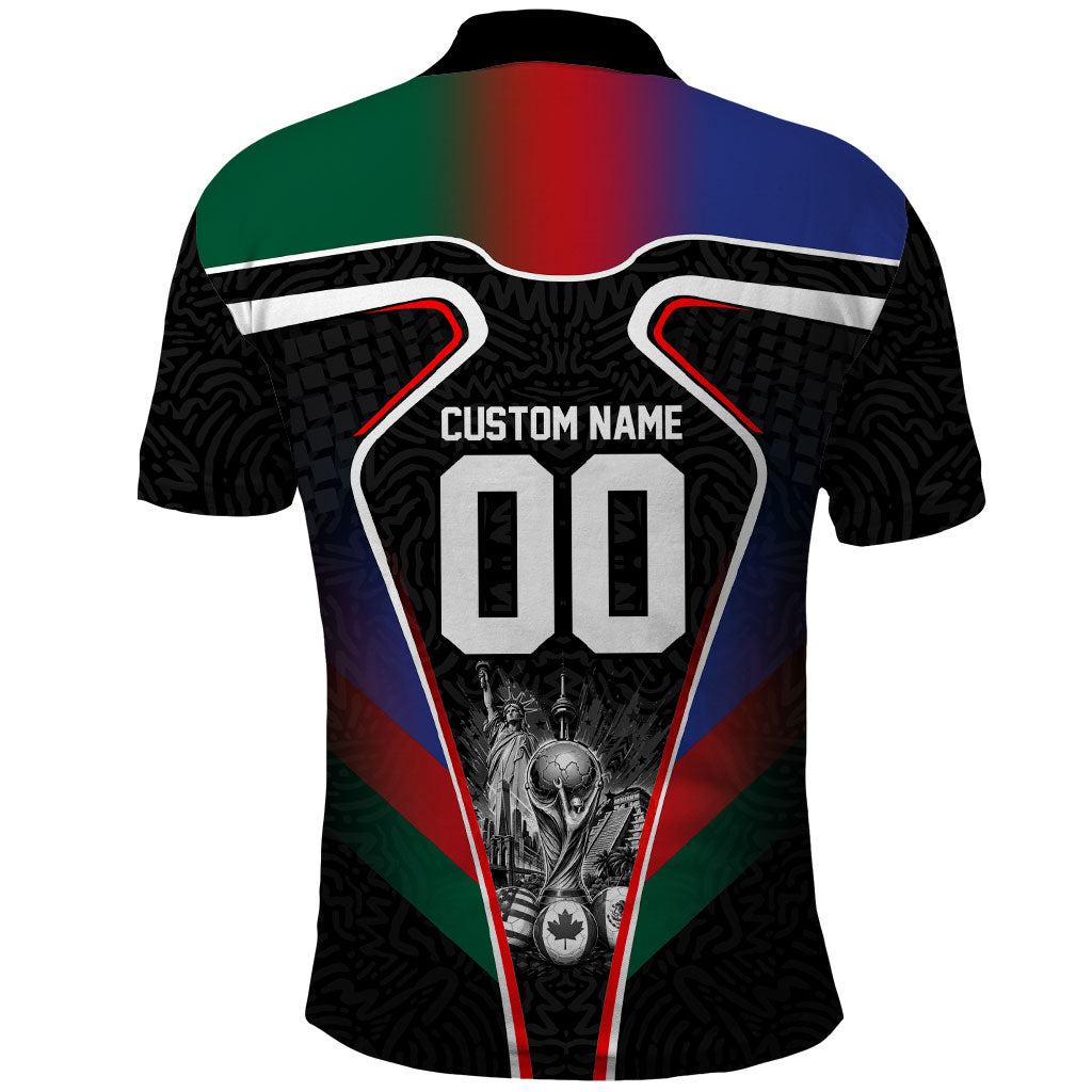 Personalized World Football 2026 Host Nations Polo Shirt USA Canada Mexico Soccer Trophy