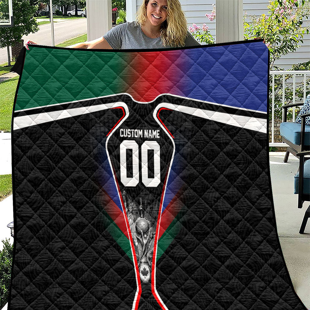 Personalized World Football 2026 Host Nations Quilt USA Canada Mexico Soccer Trophy