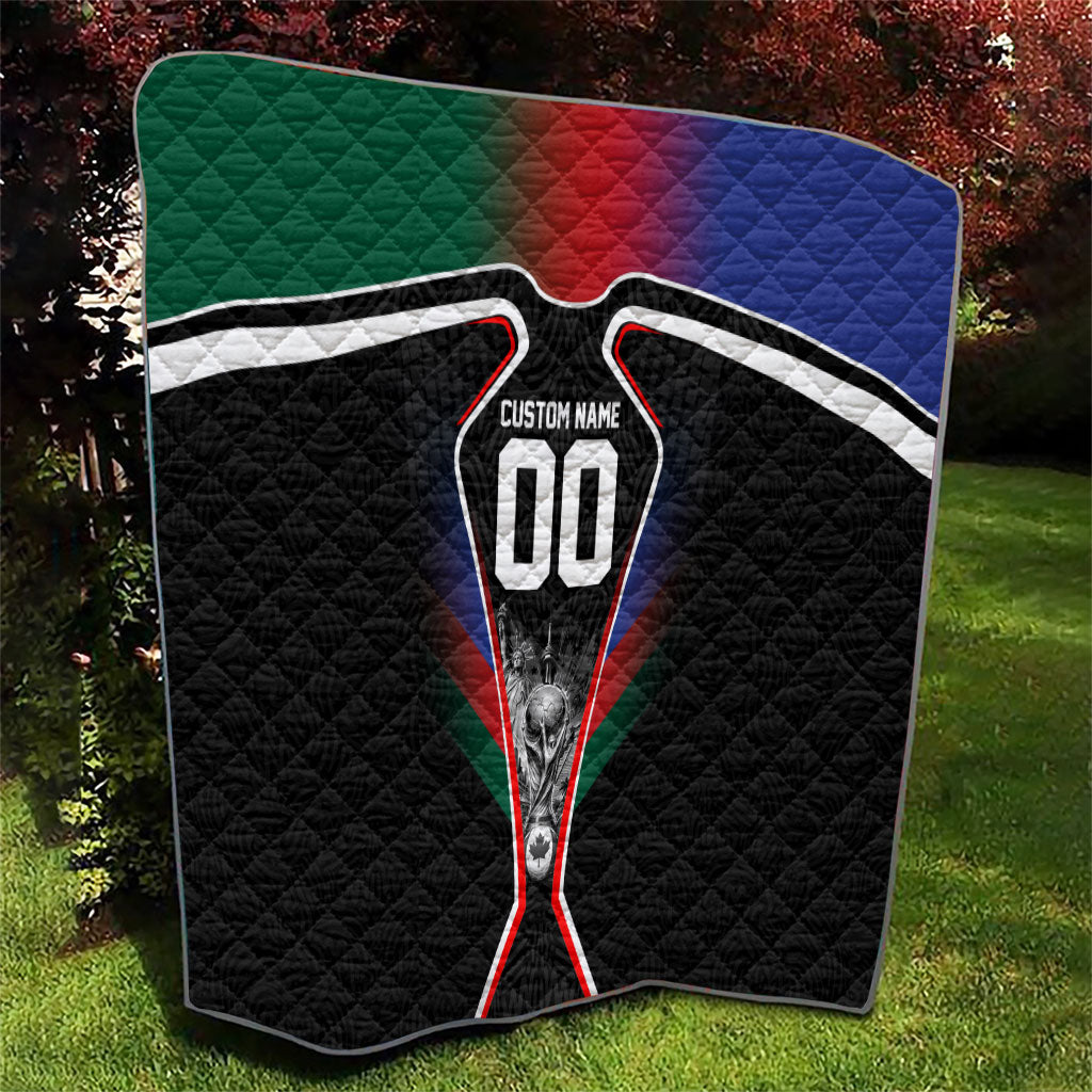 Personalized World Football 2026 Host Nations Quilt USA Canada Mexico Soccer Trophy