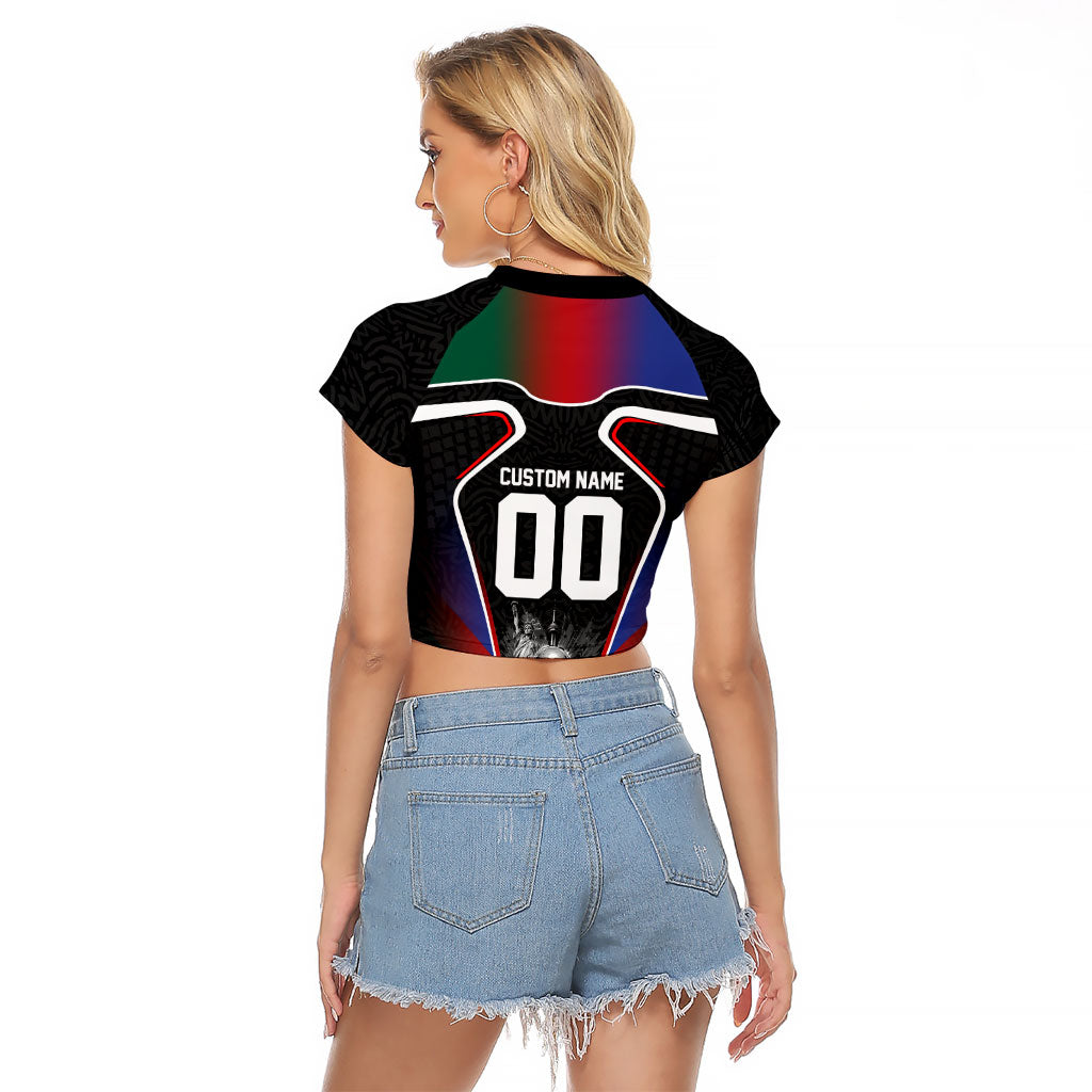 Personalized World Football 2026 Host Nations Raglan Cropped T Shirt USA Canada Mexico Soccer Trophy