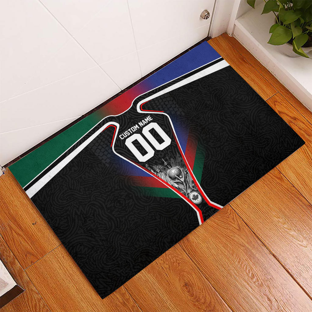 Personalized World Football 2026 Host Nations Rubber Doormat USA Canada Mexico Soccer Trophy