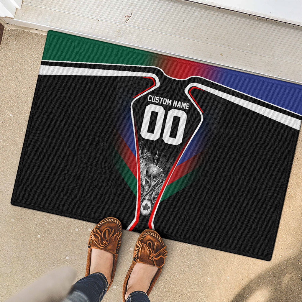 Personalized World Football 2026 Host Nations Rubber Doormat USA Canada Mexico Soccer Trophy