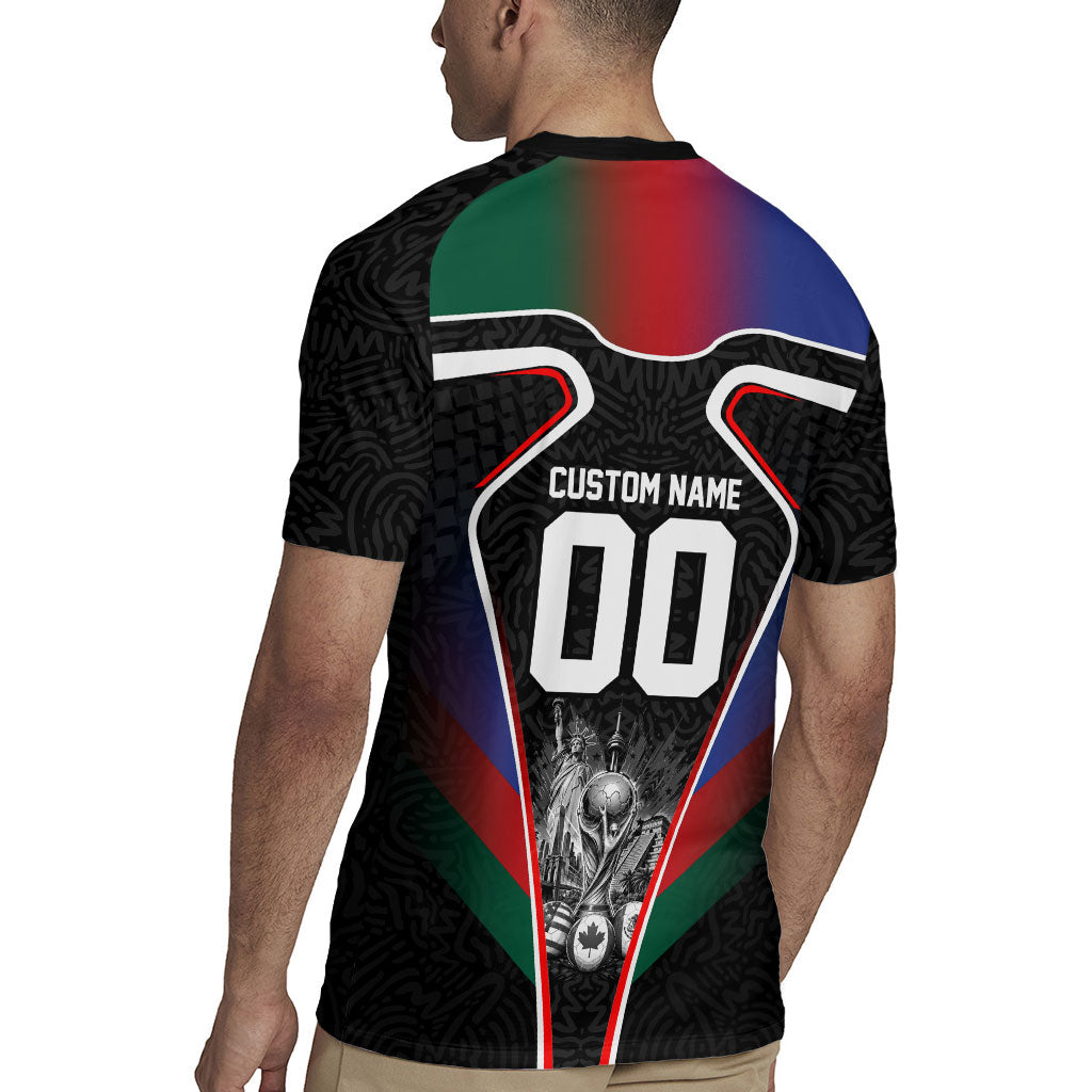 Personalized World Football 2026 Host Nations Rugby Jersey USA Canada Mexico Soccer Trophy