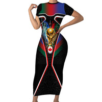 Personalized World Football 2026 Host Nations Short Sleeve Bodycon Dress USA Canada Mexico Soccer Trophy