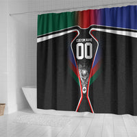 Personalized World Football 2026 Host Nations Shower Curtain USA Canada Mexico Soccer Trophy