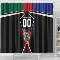 Personalized World Football 2026 Host Nations Shower Curtain USA Canada Mexico Soccer Trophy