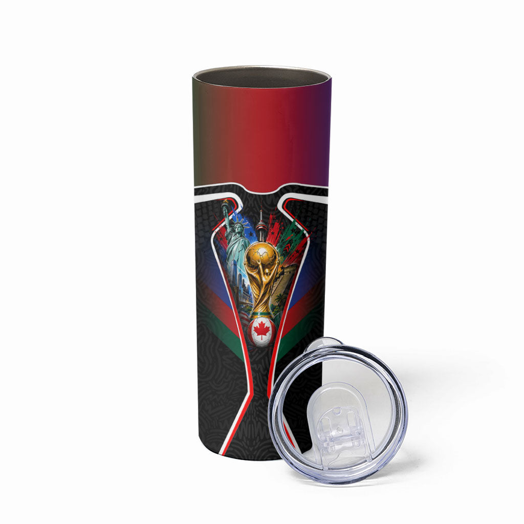 Personalized World Football 2026 Host Nations Skinny Tumbler USA Canada Mexico Soccer Trophy