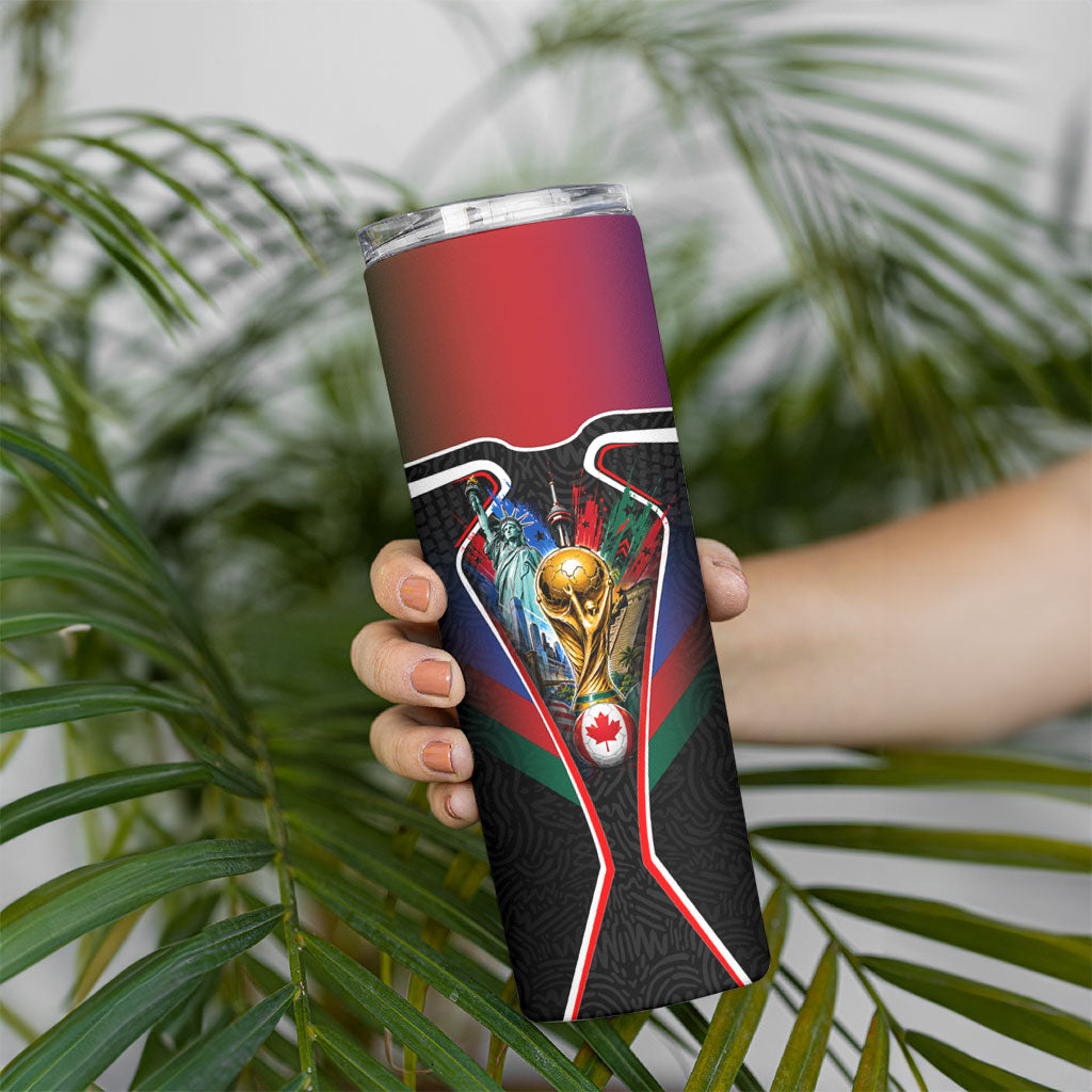 Personalized World Football 2026 Host Nations Skinny Tumbler USA Canada Mexico Soccer Trophy