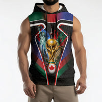 Personalized World Football 2026 Host Nations Sleeveless Hoodie USA Canada Mexico Soccer Trophy