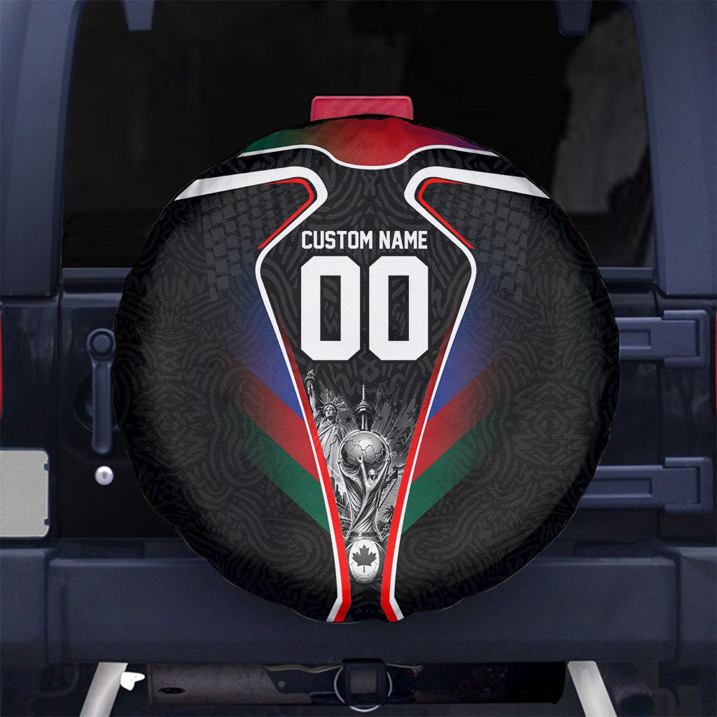 Personalized World Football 2026 Host Nations Spare Tire Cover USA Canada Mexico Soccer Trophy
