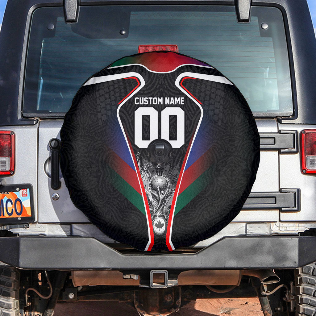 Personalized World Football 2026 Host Nations Spare Tire Cover USA Canada Mexico Soccer Trophy