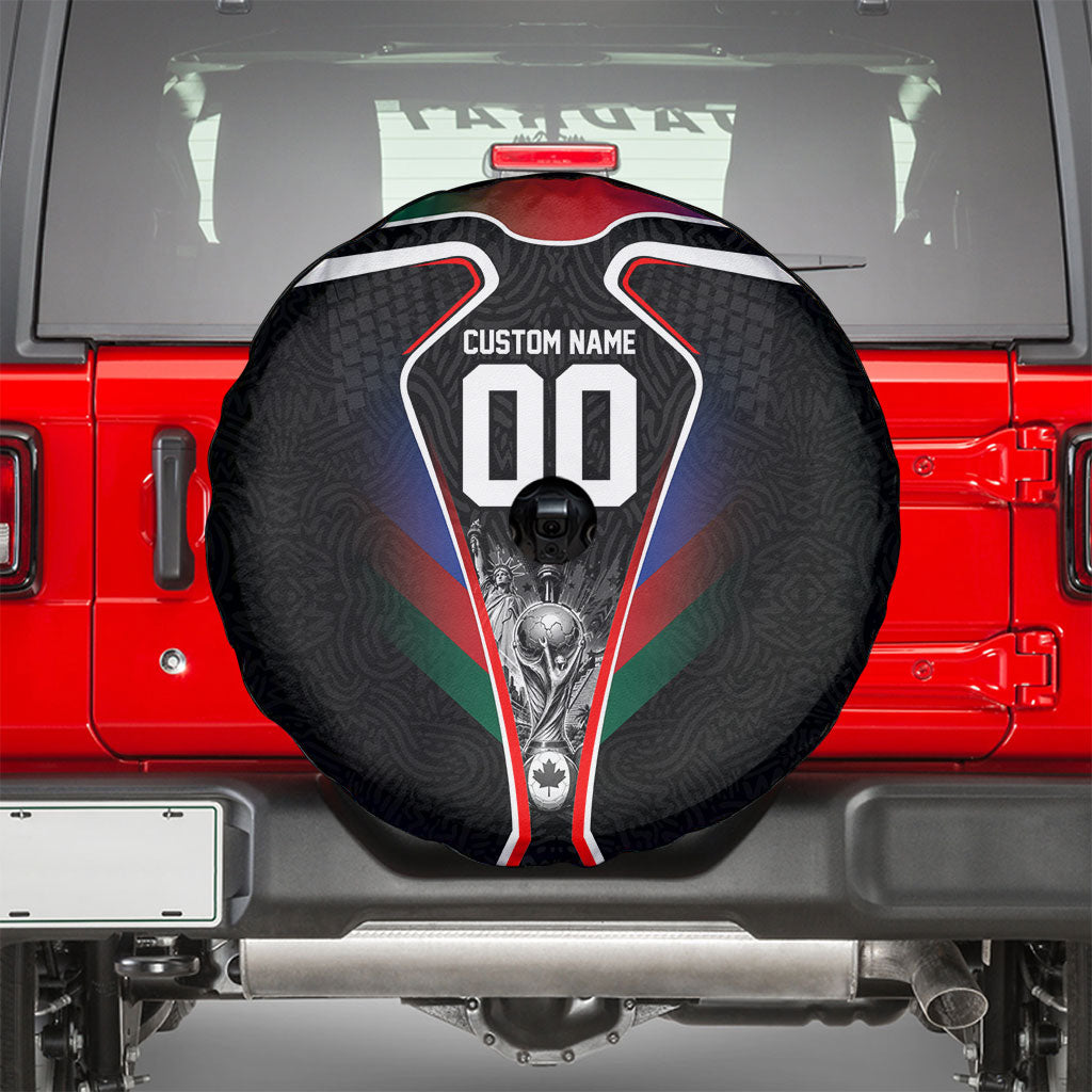 Personalized World Football 2026 Host Nations Spare Tire Cover USA Canada Mexico Soccer Trophy