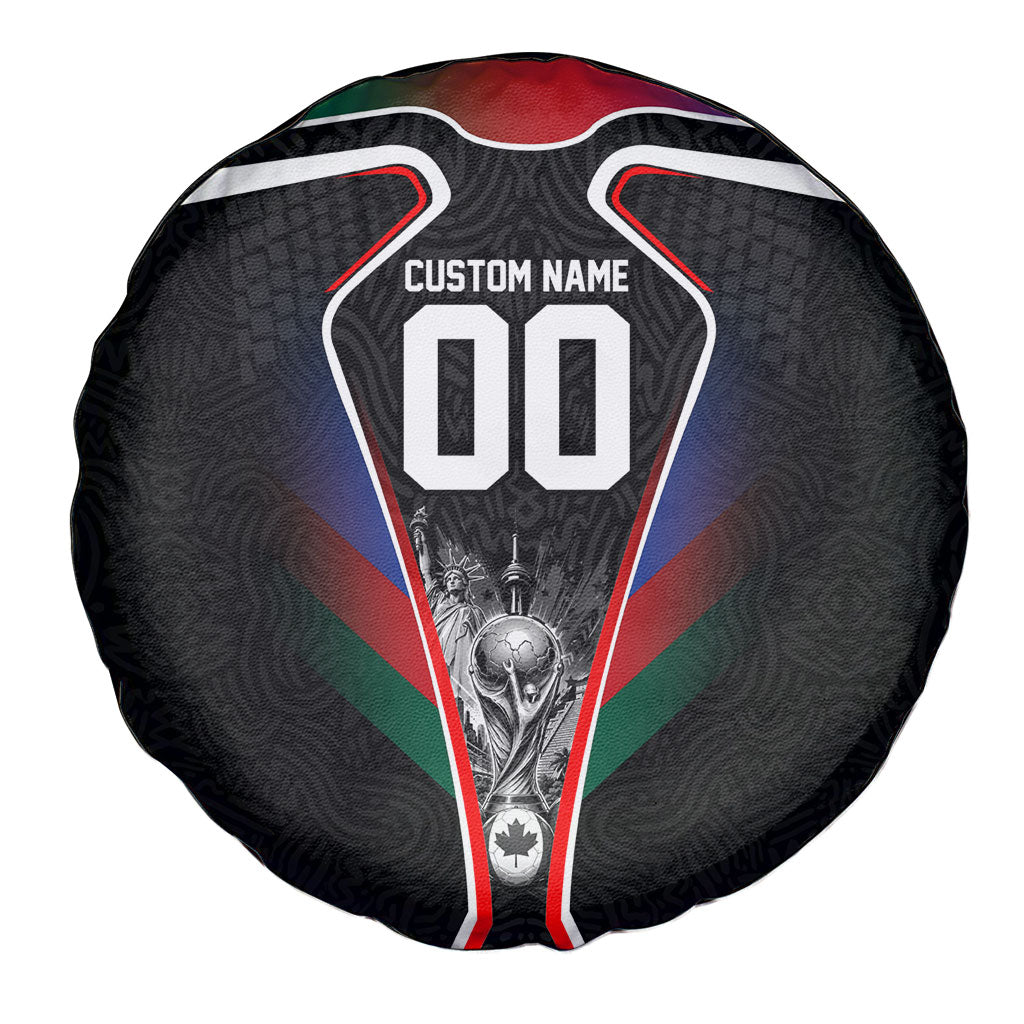 Personalized World Football 2026 Host Nations Spare Tire Cover USA Canada Mexico Soccer Trophy