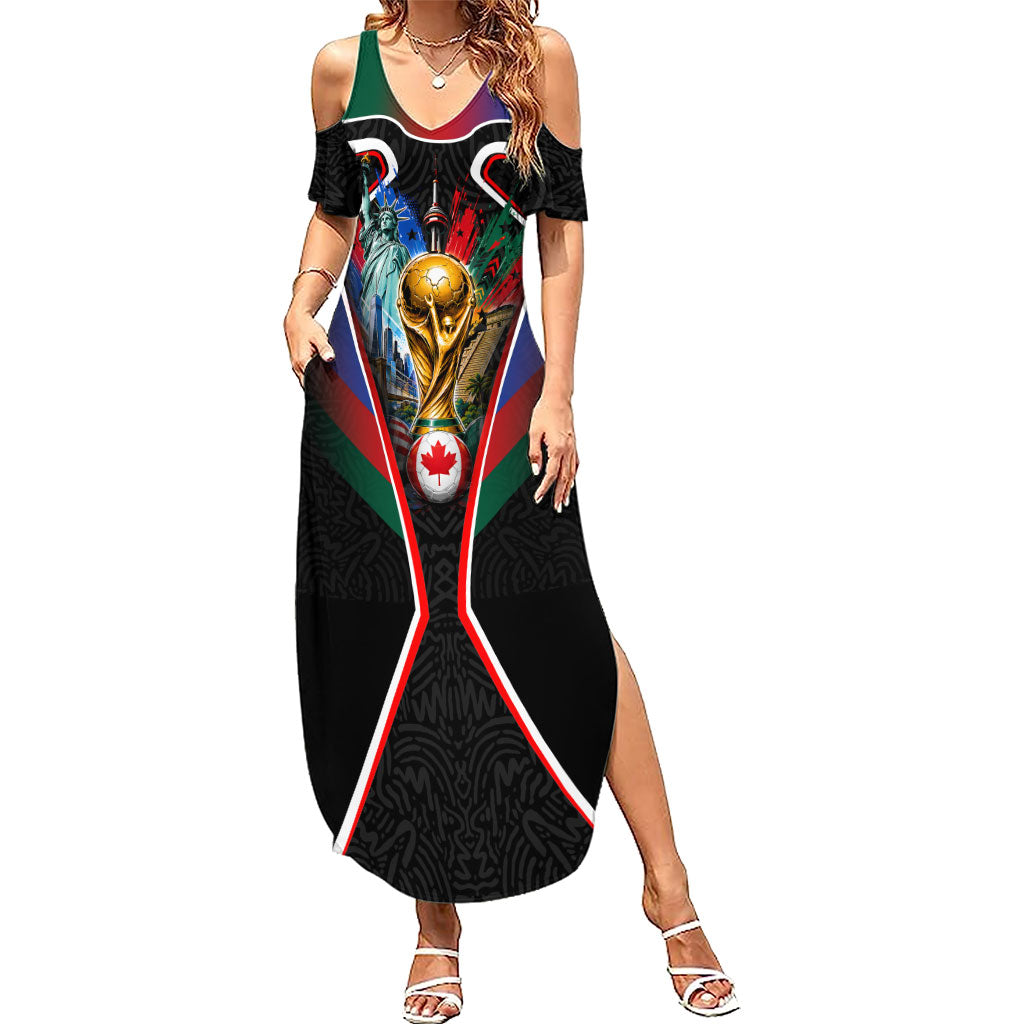 Personalized World Football 2026 Host Nations Summer Maxi Dress USA Canada Mexico Soccer Trophy