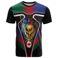 Personalized World Football 2026 Host Nations T Shirt USA Canada Mexico Soccer Trophy