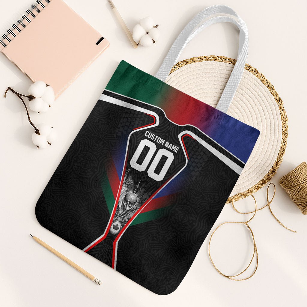 Personalized World Football 2026 Host Nations Tote Bag USA Canada Mexico Soccer Trophy