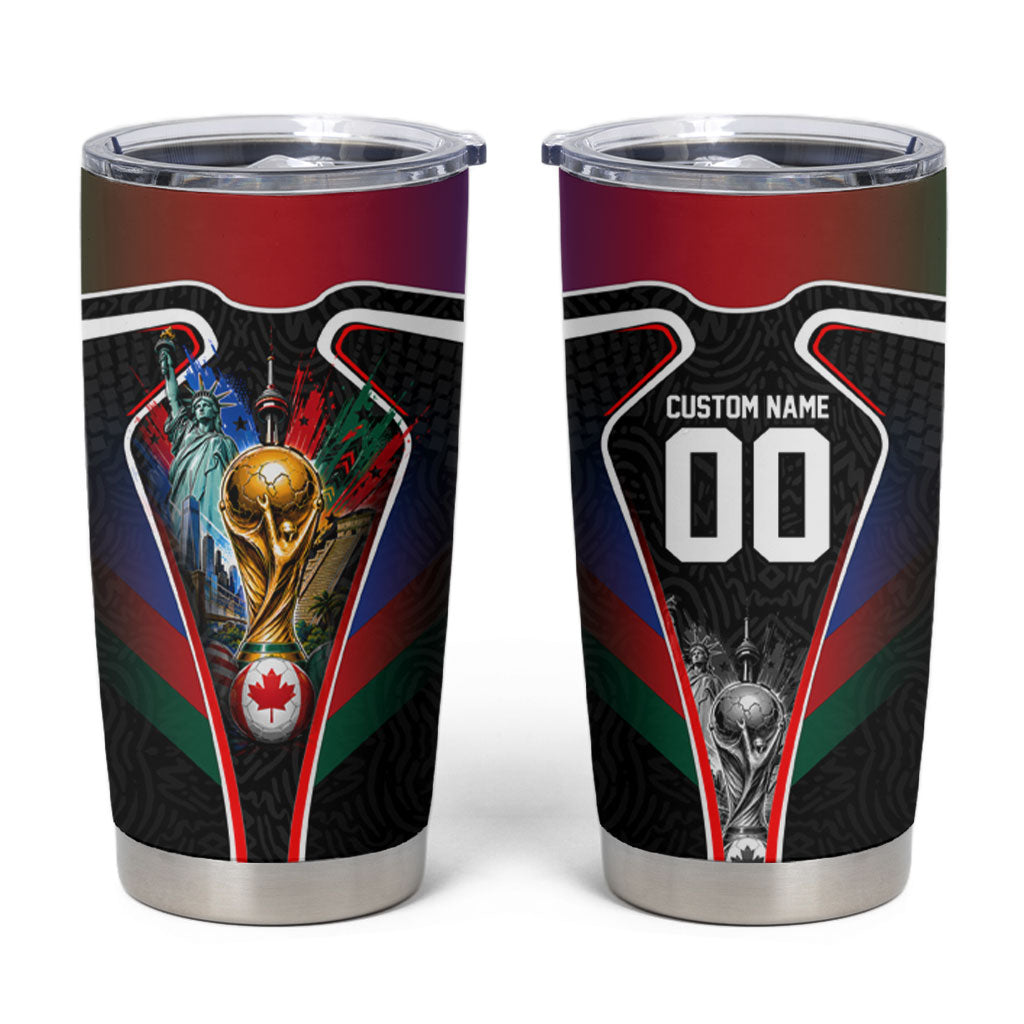 Personalized World Football 2026 Host Nations Tumbler Cup USA Canada Mexico Soccer Trophy