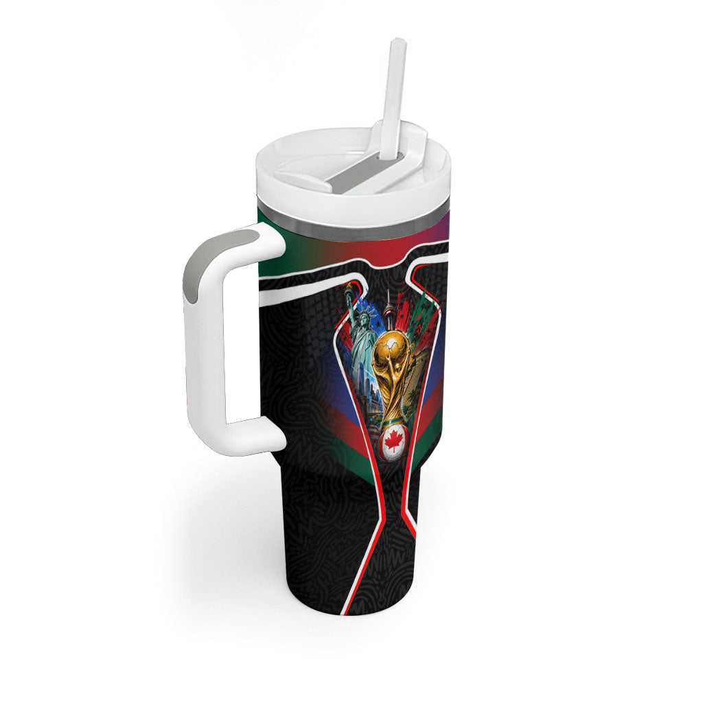 Personalized World Football 2026 Host Nations Tumbler With Handle USA Canada Mexico Soccer Trophy