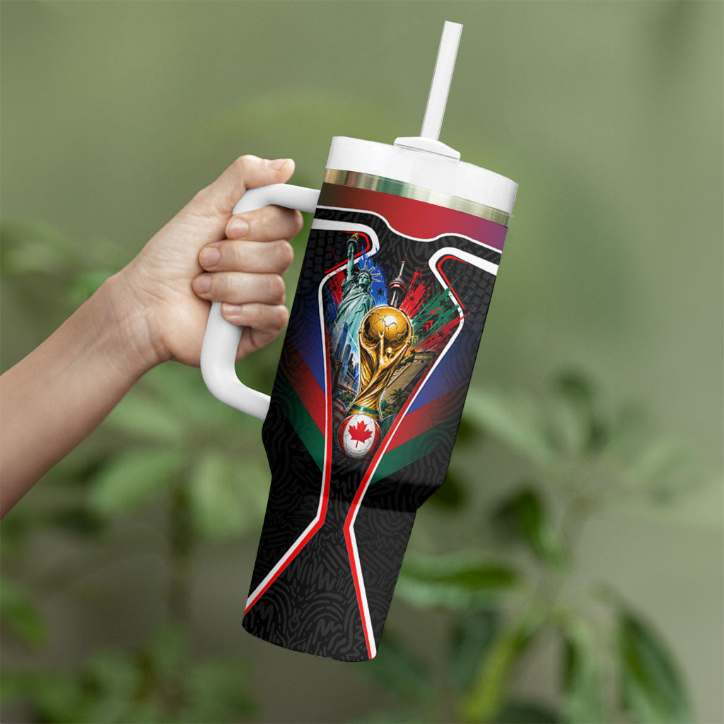 Personalized World Football 2026 Host Nations Tumbler With Handle USA Canada Mexico Soccer Trophy