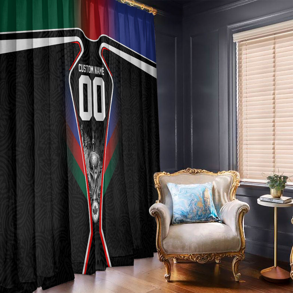 Personalized World Football 2026 Host Nations Window Curtain USA Canada Mexico Soccer Trophy