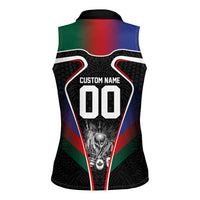 Personalized World Football 2026 Host Nations Women Sleeveless Polo Shirt USA Canada Mexico Soccer Trophy
