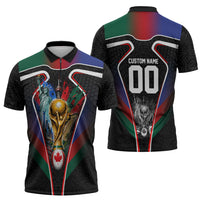 Personalized World Football 2026 Host Nations Zipper Polo Shirt USA Canada Mexico Soccer Trophy