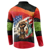 Happy 250th You Still Owe Us Black Pride Button Sweatshirt Pan African Flag Broken Chains - Statue Of Liberty